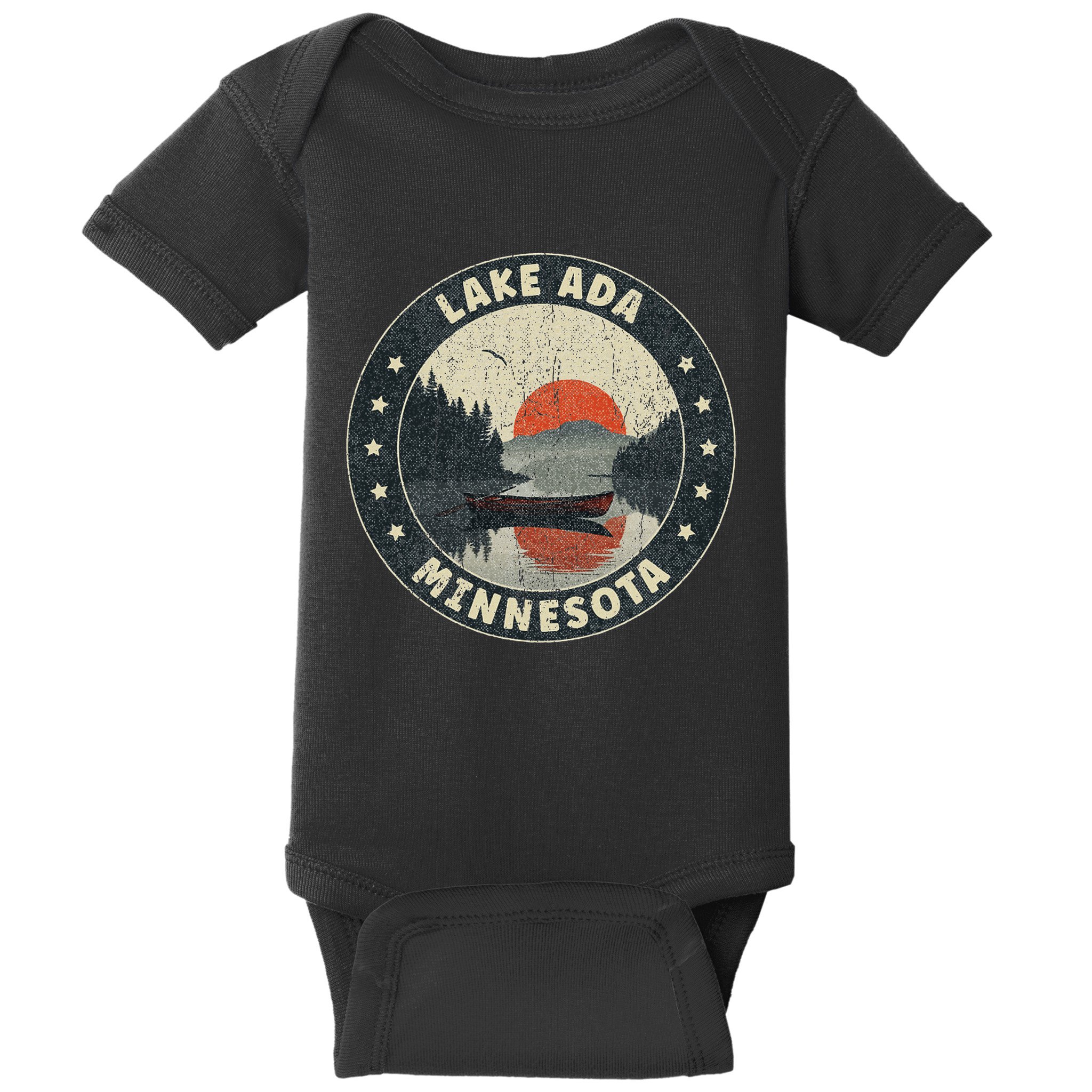Vintage Lake Ada Minnesota Sunset Baby Bodysuit