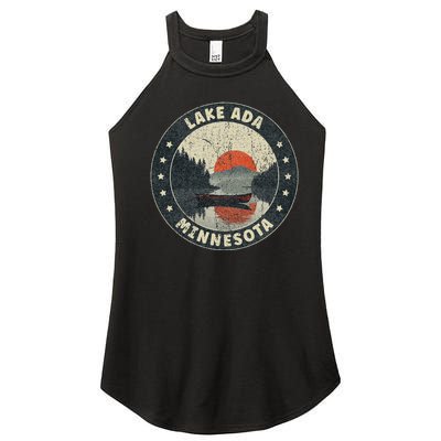 Vintage Lake Ada Minnesota Sunset Women’s Perfect Tri Rocker Tank