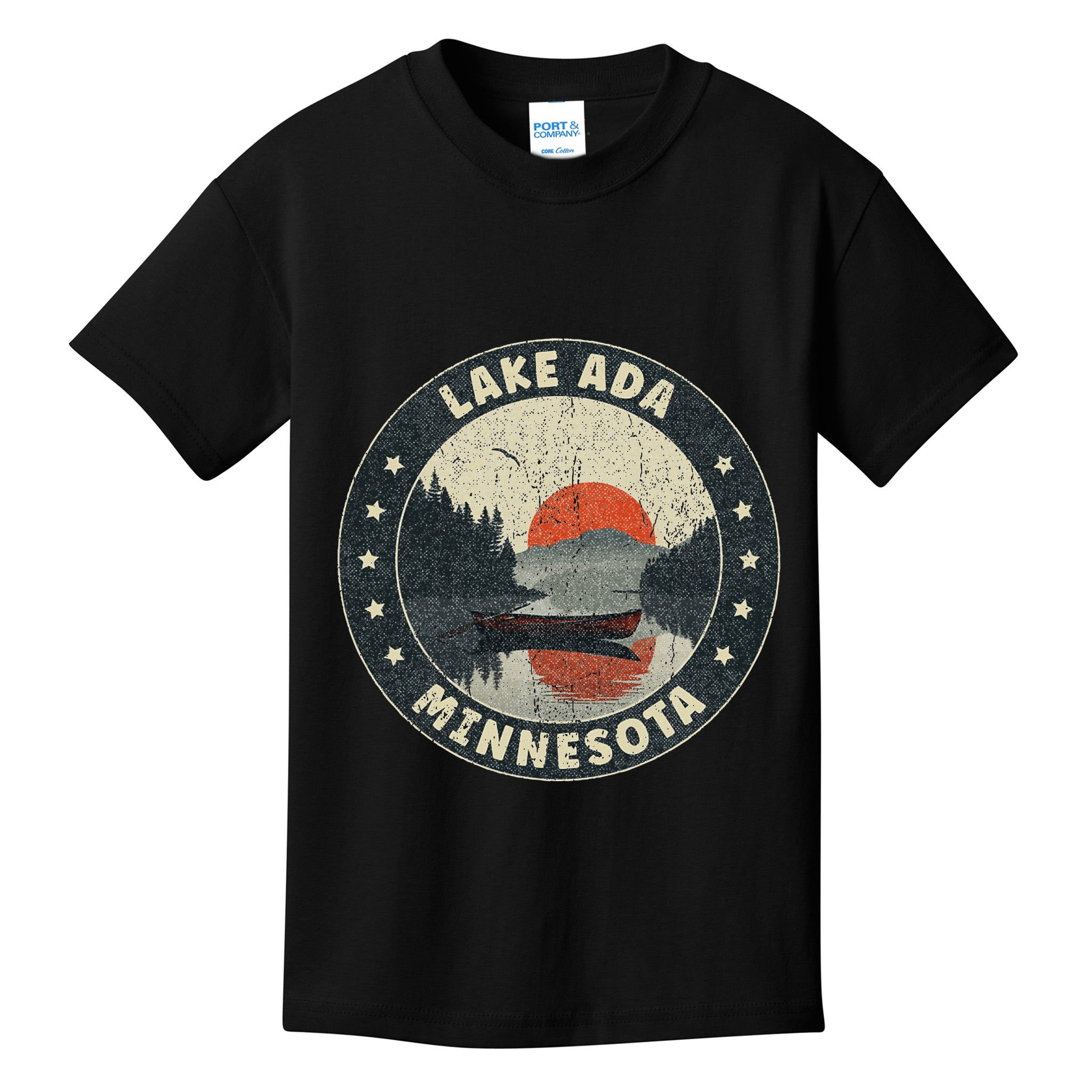 Vintage Lake Ada Minnesota Sunset Kids T-Shirt