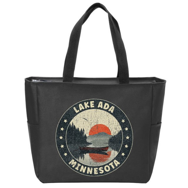 Vintage Lake Ada Minnesota Sunset Zip Tote Bag