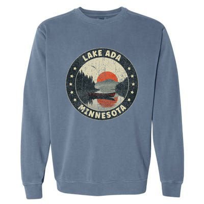 Vintage Lake Ada Minnesota Sunset Garment-Dyed Sweatshirt