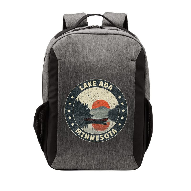 Vintage Lake Ada Minnesota Sunset Vector Backpack