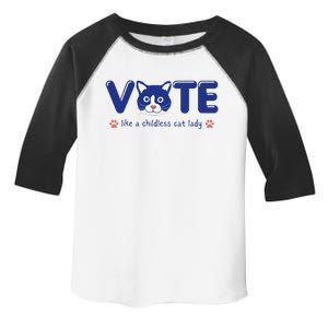 Vote Like A Childless Cat Lady Funny Voting Kamala Toddler Fine Jersey T-Shirt