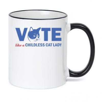 Vote Like A Childless Cat Lady Funny Voting Kamala 11oz Black Color Changing Mug