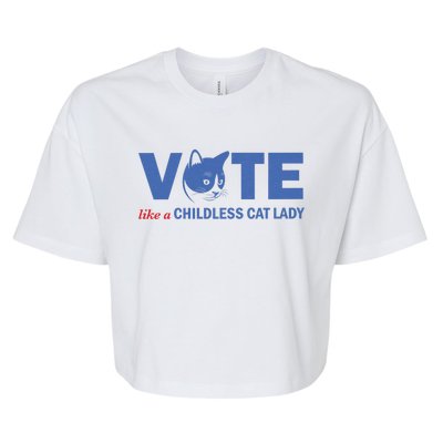 Vote Like A Childless Cat Lady Funny Voting Kamala Bella+Canvas Jersey Crop Tee