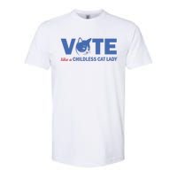 Vote Like A Childless Cat Lady Funny Voting Kamala Softstyle CVC T-Shirt