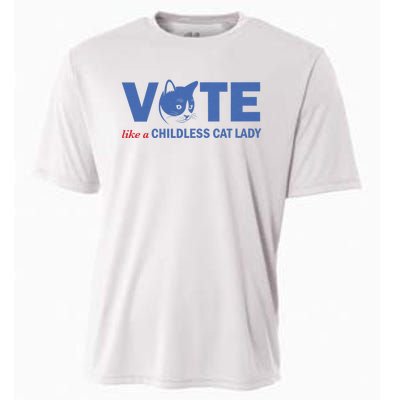 Vote Like A Childless Cat Lady Funny Voting Kamala Cooling Performance Crew T-Shirt