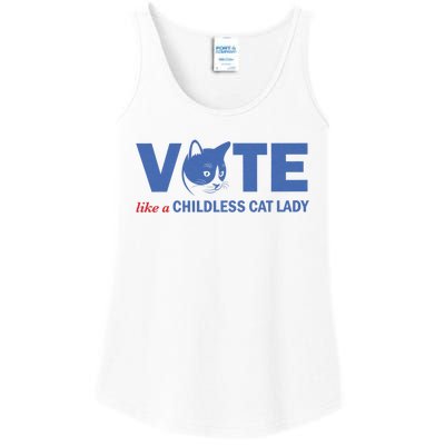 Vote Like A Childless Cat Lady Funny Voting Kamala Ladies Essential Tank