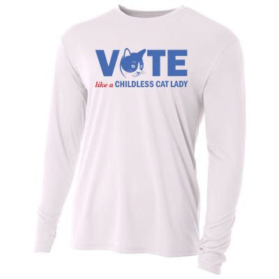 Vote Like A Childless Cat Lady Funny Voting Kamala Cooling Performance Long Sleeve Crew