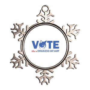 Vote Like A Childless Cat Lady Funny Voting Kamala Metallic Star Ornament