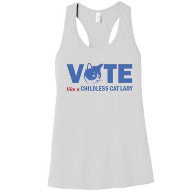 Vote Like A Childless Cat Lady Funny Voting Kamala Women's Racerback Tank