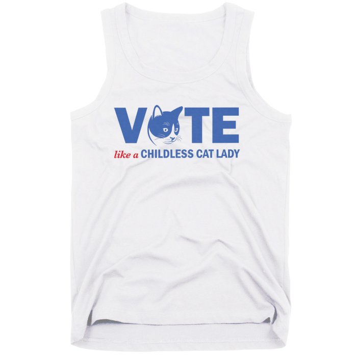 Vote Like A Childless Cat Lady Funny Voting Kamala Tank Top