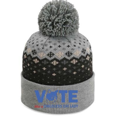 Vote Like A Childless Cat Lady Funny Voting Kamala The Baniff Cuffed Pom Beanie