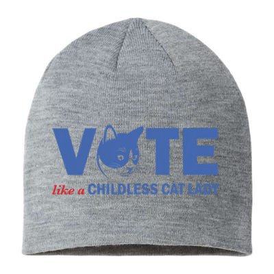 Vote Like A Childless Cat Lady Funny Voting Kamala Sustainable Beanie