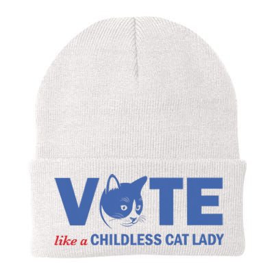 Vote Like A Childless Cat Lady Funny Voting Kamala Knit Cap Winter Beanie