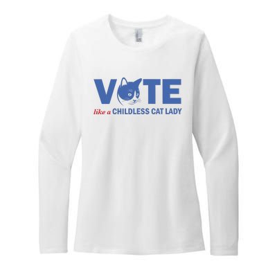 Vote Like A Childless Cat Lady Funny Voting Kamala Womens CVC Long Sleeve Shirt