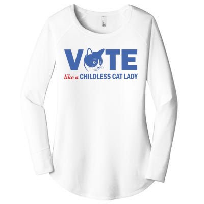 Vote Like A Childless Cat Lady Funny Voting Kamala Women's Perfect Tri Tunic Long Sleeve Shirt