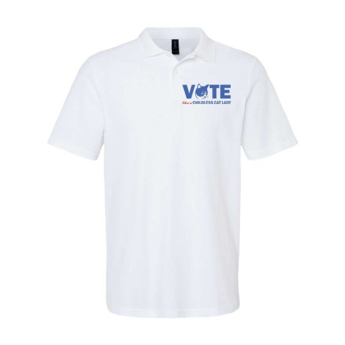 Vote Like A Childless Cat Lady Funny Voting Kamala Softstyle Adult Sport Polo