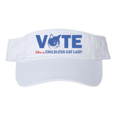 Vote Like A Childless Cat Lady Funny Voting Kamala Valucap Bio-Washed Visor