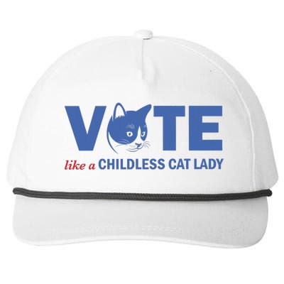 Vote Like A Childless Cat Lady Funny Voting Kamala Snapback Five-Panel Rope Hat