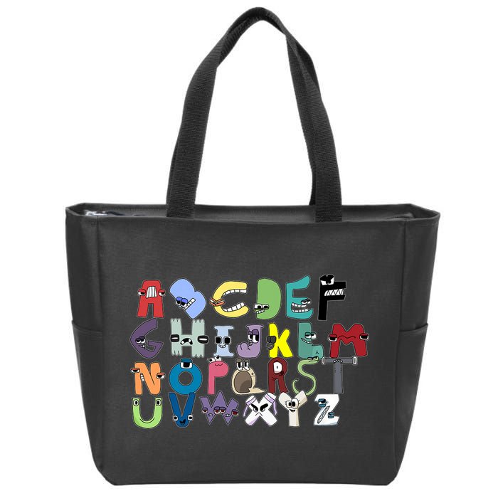 Villain Letter Abc Costumes Matching Evil Alphabet Lore Zip Tote Bag