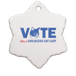 Vote Like A Childless Cat Lady Funny Voting Kamala President Kamalaharris Ceramic Star Ornament