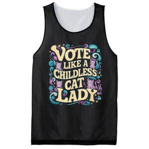 Vote Like A Childless Cat Lady Is Voting Kamala President Kamalaharris Mesh Reversible Basketball Jersey Tank