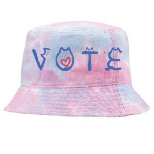 Vote Like A Childless Cat Lady Funny Voting Election 2024 Tie-Dyed Bucket Hat