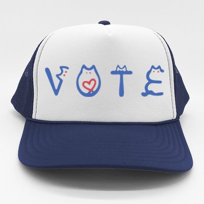 Vote Like A Childless Cat Lady Funny Voting Election 2024 Trucker Hat