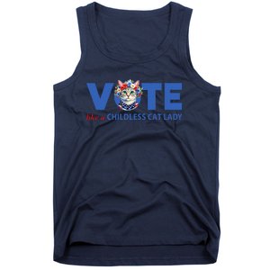 Vote Like A Childless Cat Lady Floral Cat Vote For Kamala Tank Top