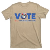 Vote Like A Childless Cat Lady Floral Cat Vote For Kamala T-Shirt