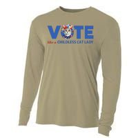 Vote Like A Childless Cat Lady Floral Cat Vote For Kamala Cooling Performance Long Sleeve Crew