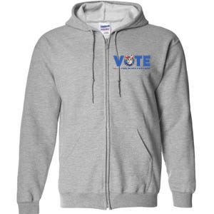 Vote Like A Childless Cat Lady Floral Cat Vote For Kamala Full Zip Hoodie