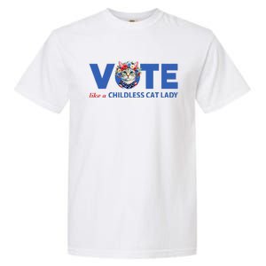 Vote Like A Childless Cat Lady Floral Cat Vote For Kamala Garment-Dyed Heavyweight T-Shirt