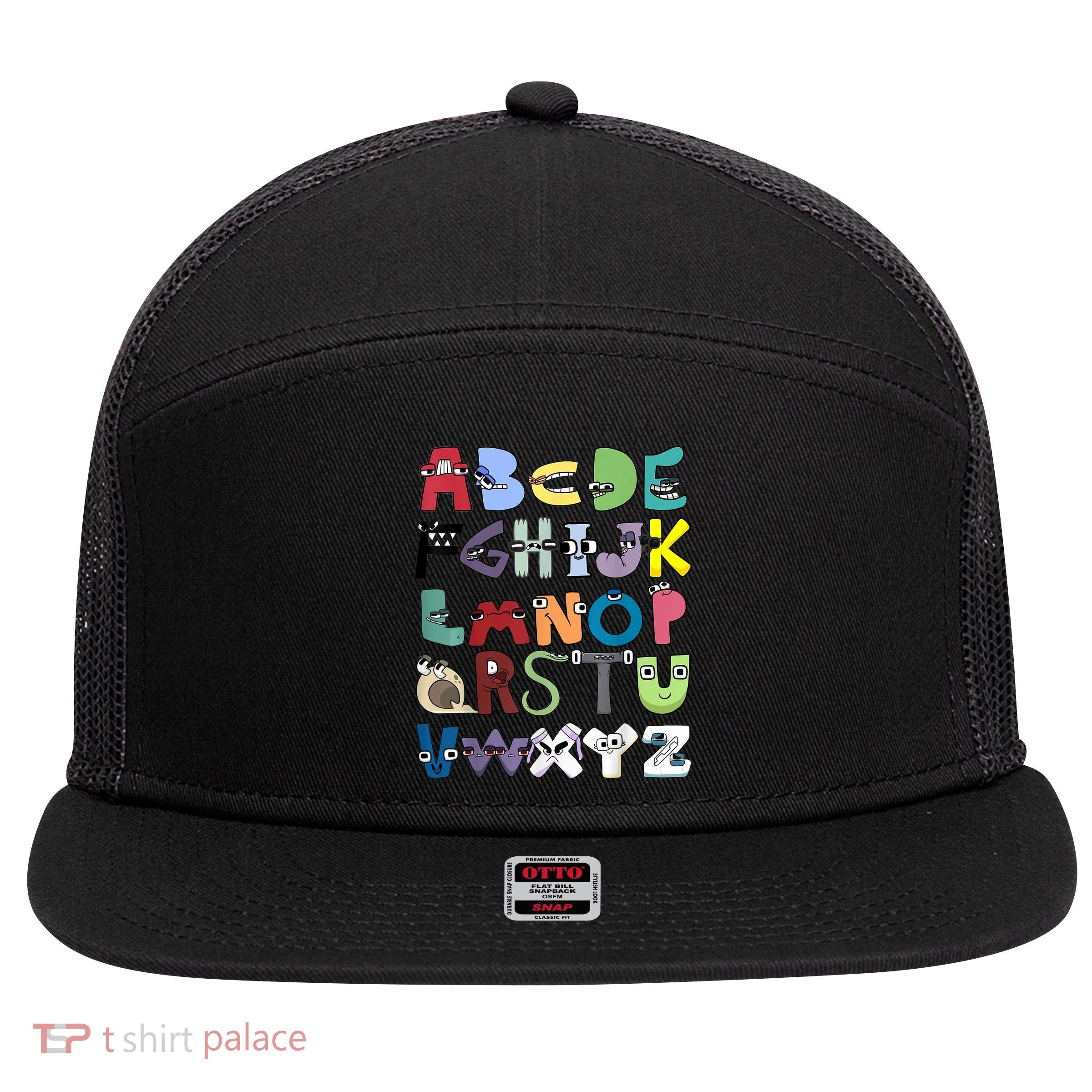 Villain Letter Abc Costume Boys Matching Evil Alphabet Lore 7 Panel Mesh Trucker Snapback Hat