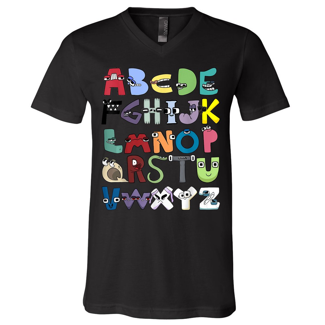 Villain Letter Abc Costume Boys Matching Evil Alphabet Lore V-Neck T-Shirt
