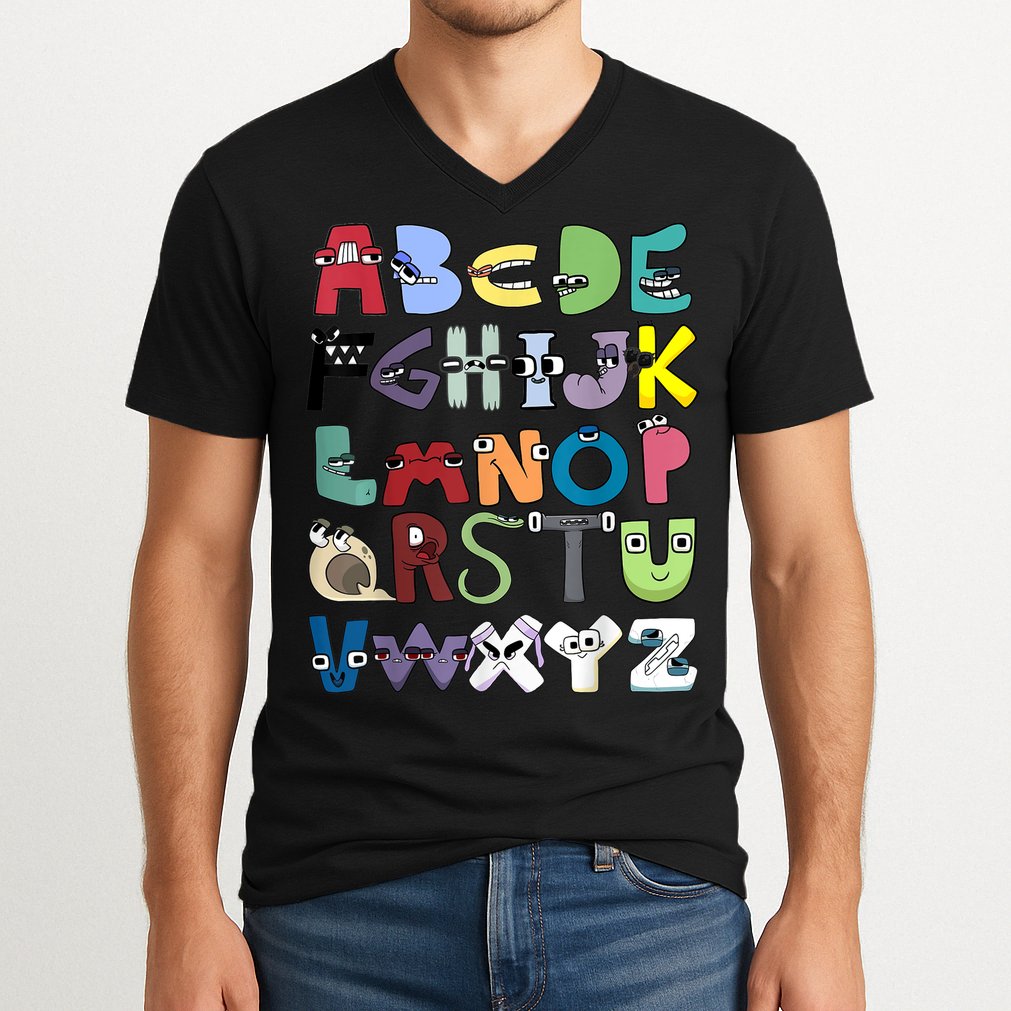 Villain Letter Abc Costume Boys Matching Evil Alphabet Lore V-Neck T-Shirt