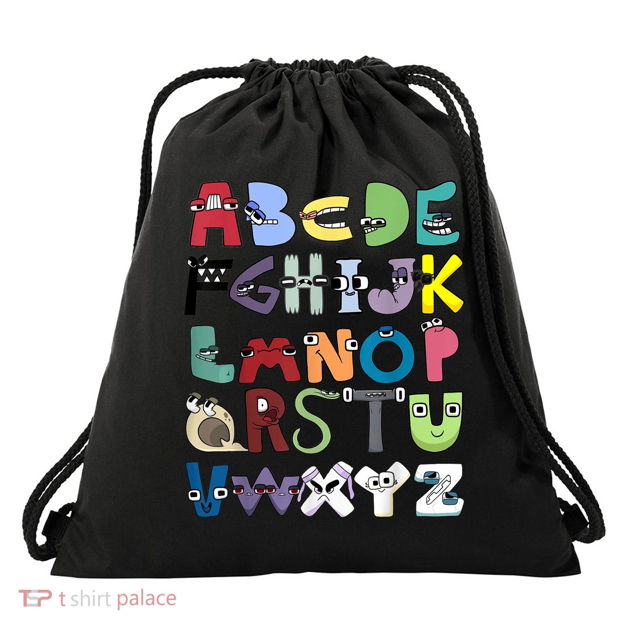 Villain Letter Abc Costume Boys Matching Evil Alphabet Lore Drawstring Bag