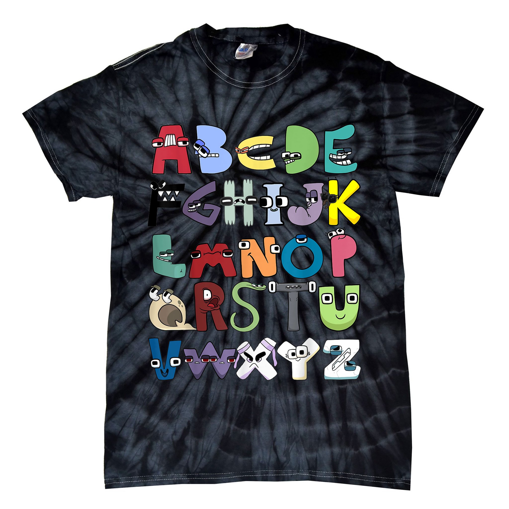 Villain Letter Abc Costume Boys Matching Evil Alphabet Lore Tie-Dye T-Shirt