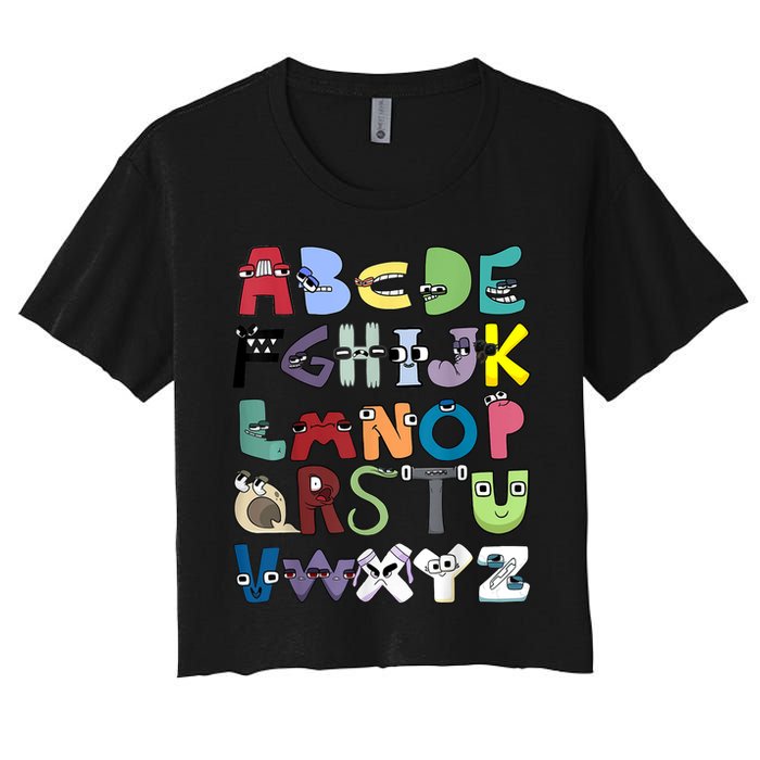 Villain Letter Abc Costume Boys Matching Evil Alphabet Lore Women's Crop Top Tee