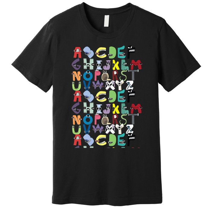 Villain Letter Abc Costume Boys Matching Evil Alphabet Lore Premium T-Shirt