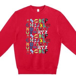 Villain Letter Abc Costume Boys Matching Evil Alphabet Lore Premium Crewneck Sweatshirt