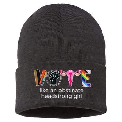 Vote Like An Obstinate Headstrong Feminist Sustainable Knit Beanie