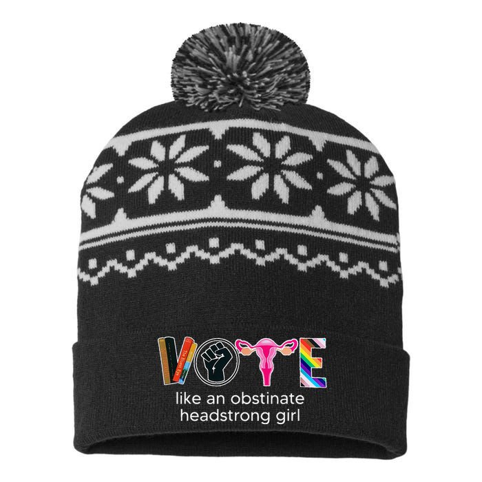 Vote Like An Obstinate Headstrong Feminist USA-Made Snowflake Beanie