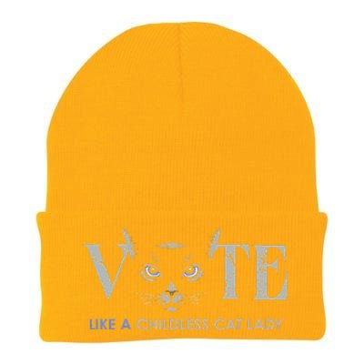 Vote Like A Childless Cat Lady Election 2024 Cat Ladies Gift Knit Cap Winter Beanie