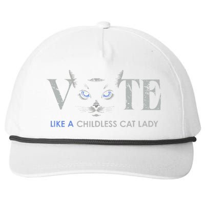 Vote Like A Childless Cat Lady Election 2024 Cat Ladies Gift Snapback Five-Panel Rope Hat