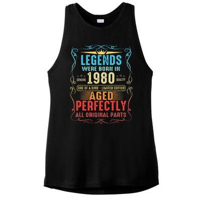 Vintage Legend Born In 1980 43rd Birthday 43 Years Old Ladies PosiCharge Tri-Blend Wicking Tank