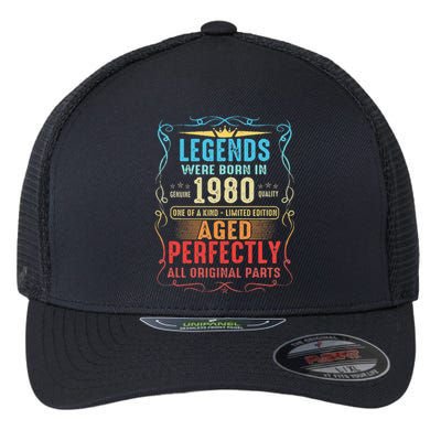 Vintage Legend Born In 1980 43rd Birthday 43 Years Old Flexfit Unipanel Trucker Cap