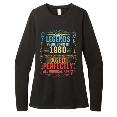 Vintage Legend Born In 1980 43rd Birthday 43 Years Old Womens CVC Long Sleeve Shirt