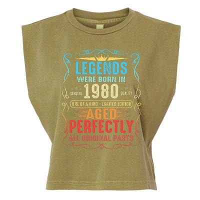 Vintage Legend Born In 1980 43rd Birthday 43 Years Old Garment-Dyed Women's Muscle Tee